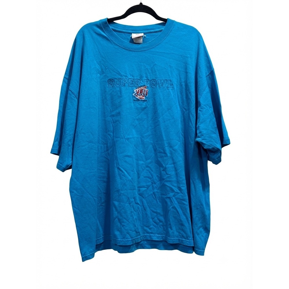 Vintage NFL Super Bowl XLII Arizona 2008 Embroidered T-Shirt Blue Mens 3XL